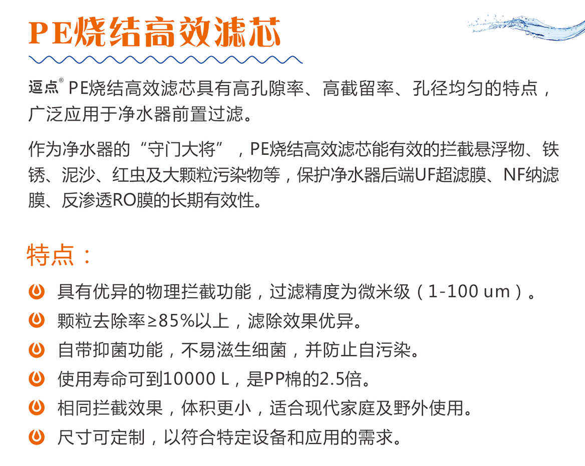 PE烧结高效滤芯